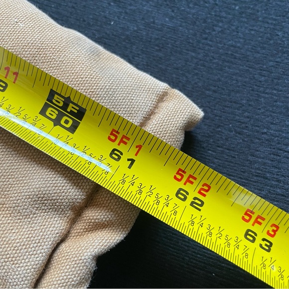 Vintage 80s Carhartt Tan Slightly Distressed Coverals W/Corduroy Collar 46 Short - Picture 13 of 16